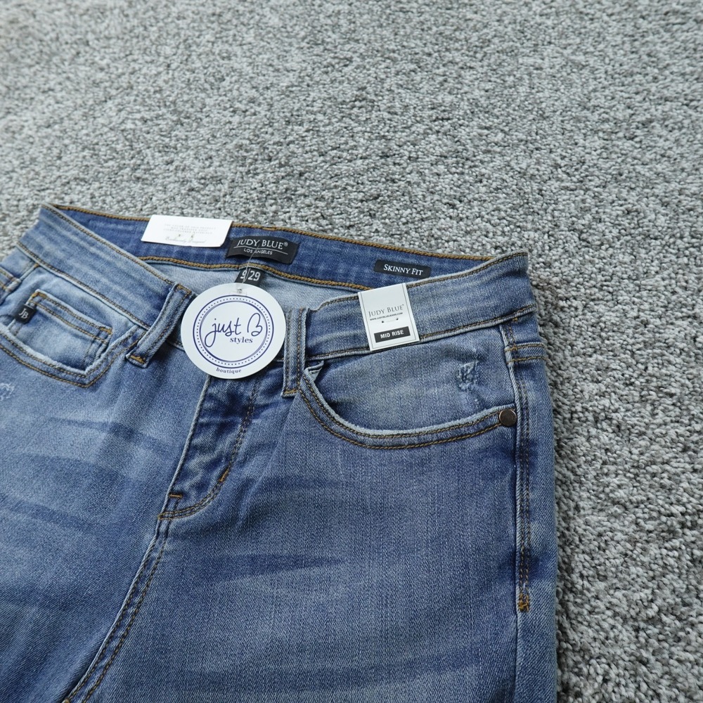 NEW Judy Blue Jeans Womens‎ 9 Light Denim Pants Skinny Mid Rise Stretch Preppy